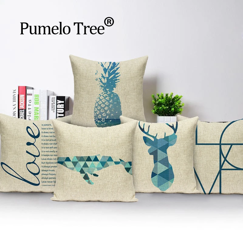 

Geometric blue throw pillows cushions decorative High Quality cover cushion arrow nordic Simple home cushions Custom cushion