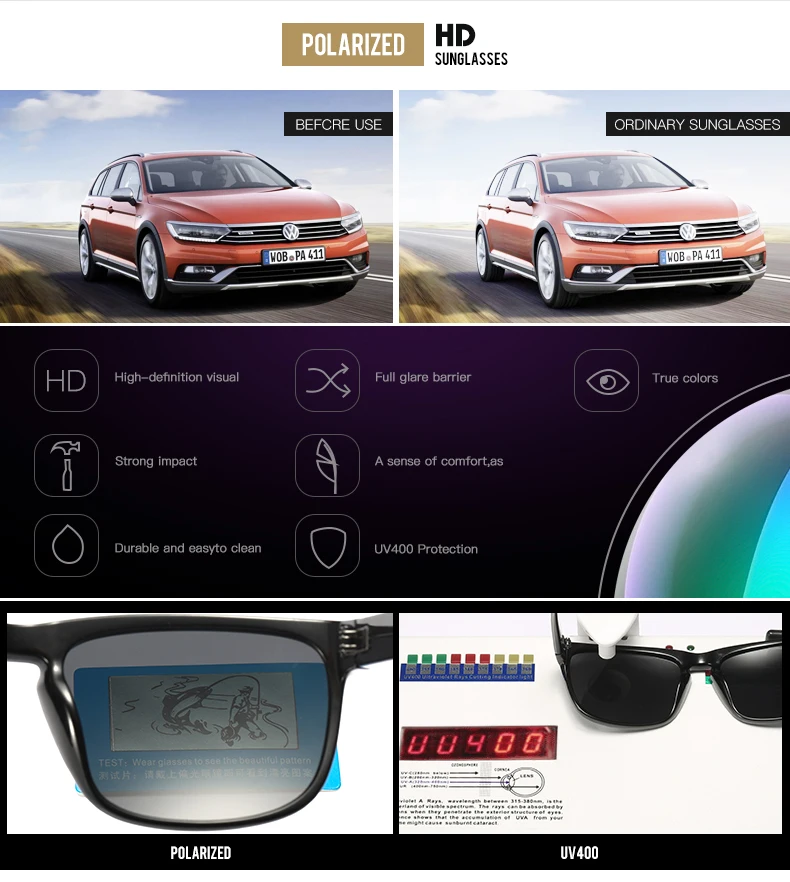 Бренд dubery дизайнерские поляризованные солнцезащитные очки мужские с