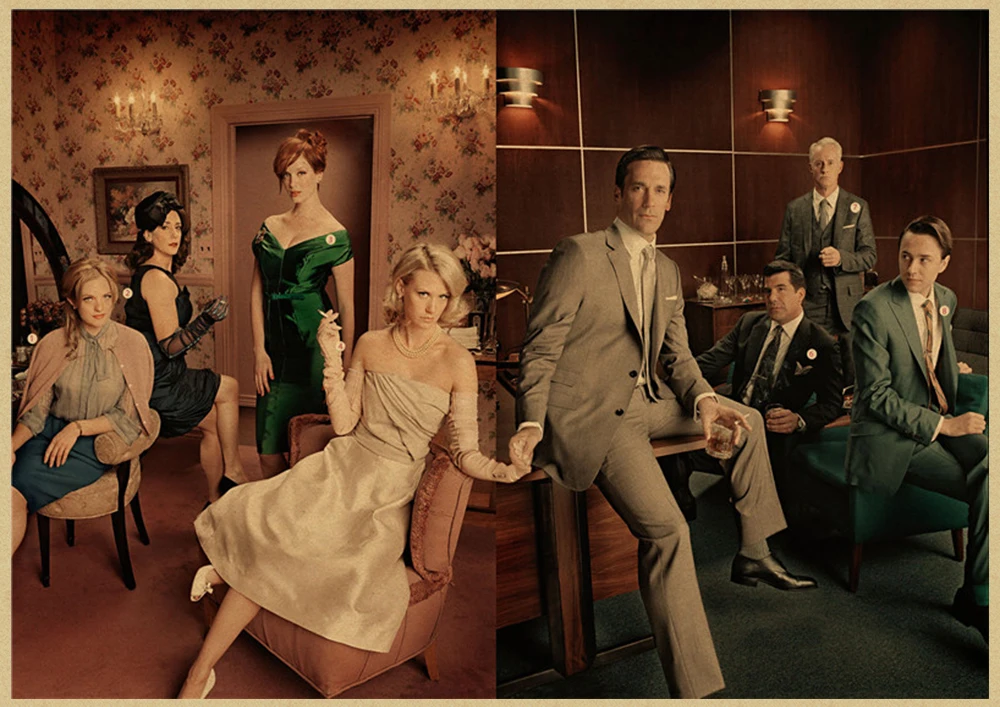 Mad men классический фильм крафт-бумага Ретро стиль декоративная печать на крафтовой бумаге настенная живопись наклейки для дома плакаты - Цвет: Сливовый