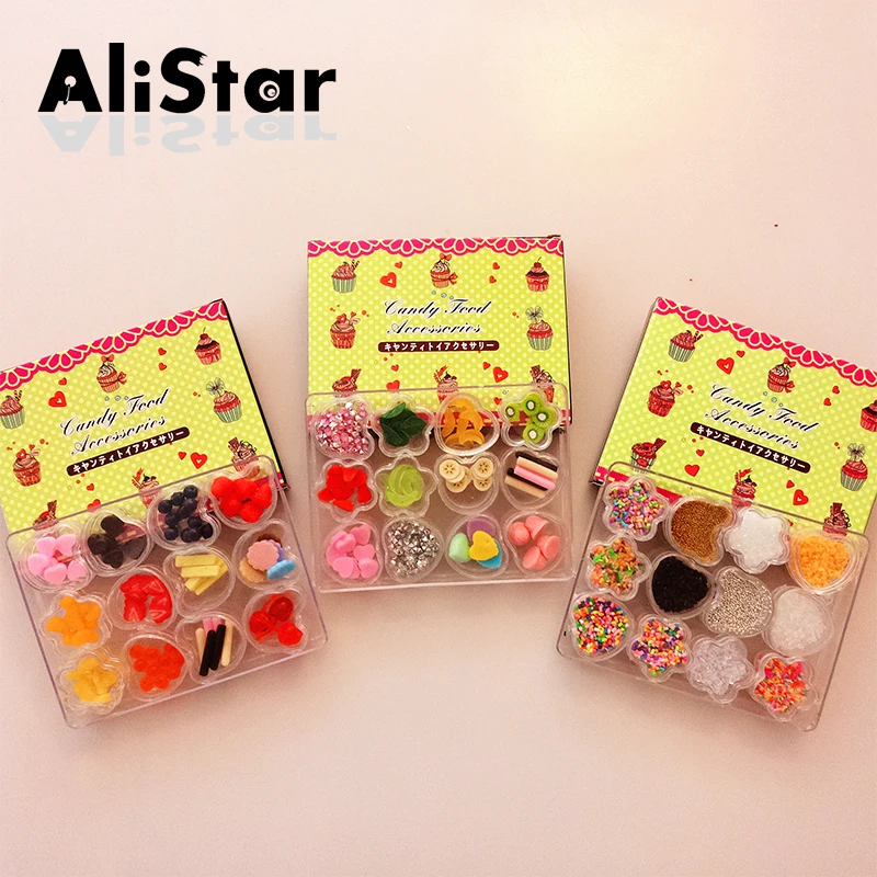 12 упаковок/партия мини глина искусственные фрукты печенье шоколад сделай сам