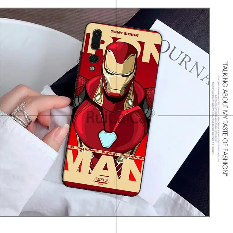 Чехол для телефона Ruicaica Marvel Avengers Endgame I'M ironman черный чехол Huawei P9 P10 Plus Mate9 10 Mate10 Lite