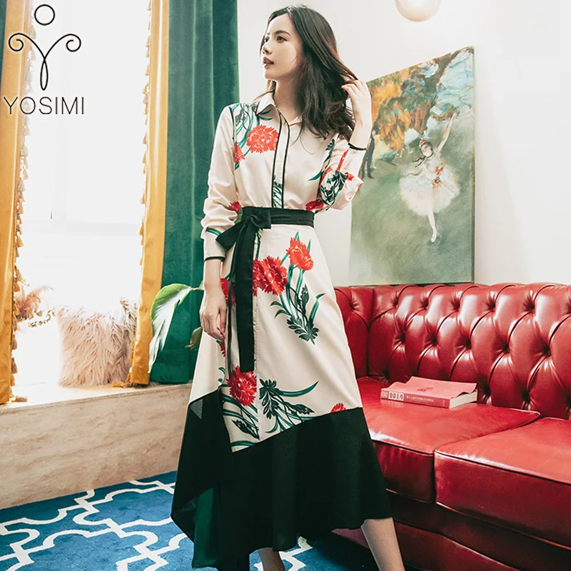 Женское платье с принтом комплект из 2 предметов рубашка длинными рукавами +