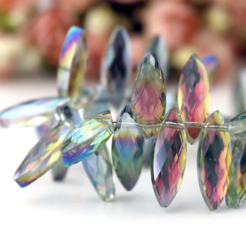 10 шт. искусственные бусины Овальные фуксия зеленые с покрытием искусственное