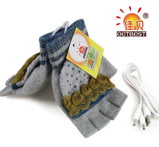 Зимние теплые двухсторонние перчатки с подогревом usb разъемом очень тянущиеся