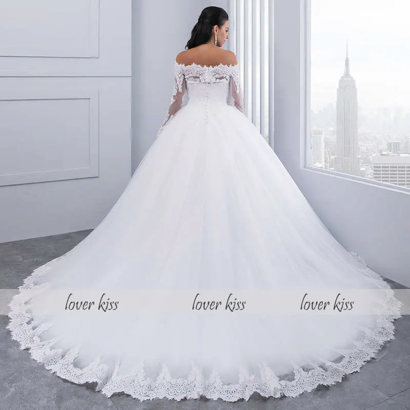 Любовник Поцелуй Vestidos de Noiva кружевное бальное платье свадебное 2021 с длинными