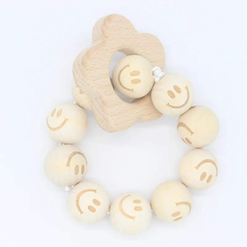 Various Design Wooden Star/Heart Beads Holder Eco Friendly Baby Bird Fox Teething Dummy Chain Teether Bracelet | Украшения и