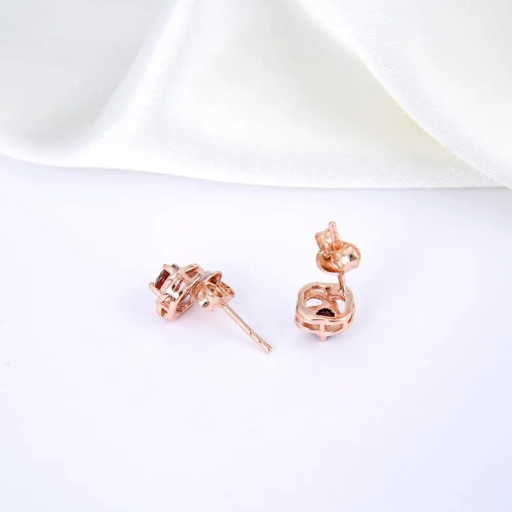 Singreal 925 Sterling Silver Rose Stud Earrings for Women Jewelry Couple Gift Wedding Gold Color | Украшения и аксессуары