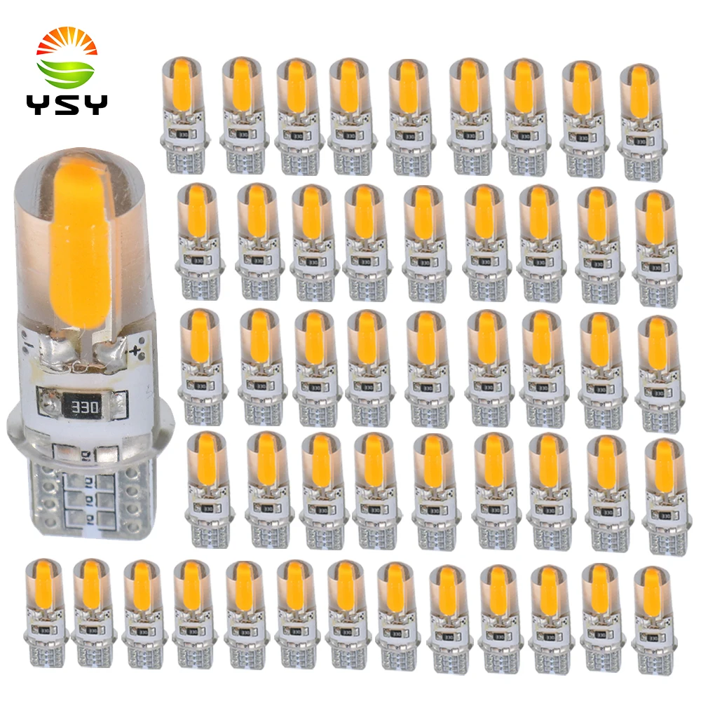 

YSY New T10 Silicone Shell COB Led Car bulb W5W 192 168 Silica gel Auto Wedge Side Light Parking License Plate bulb Car Styling