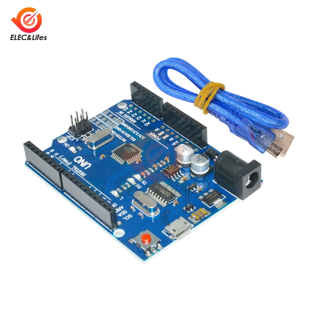 Микроконтроллер для Arduino UNO R3 ATmega328P CH340G CH340 микроконтроллер сделай сам с USB кабелем