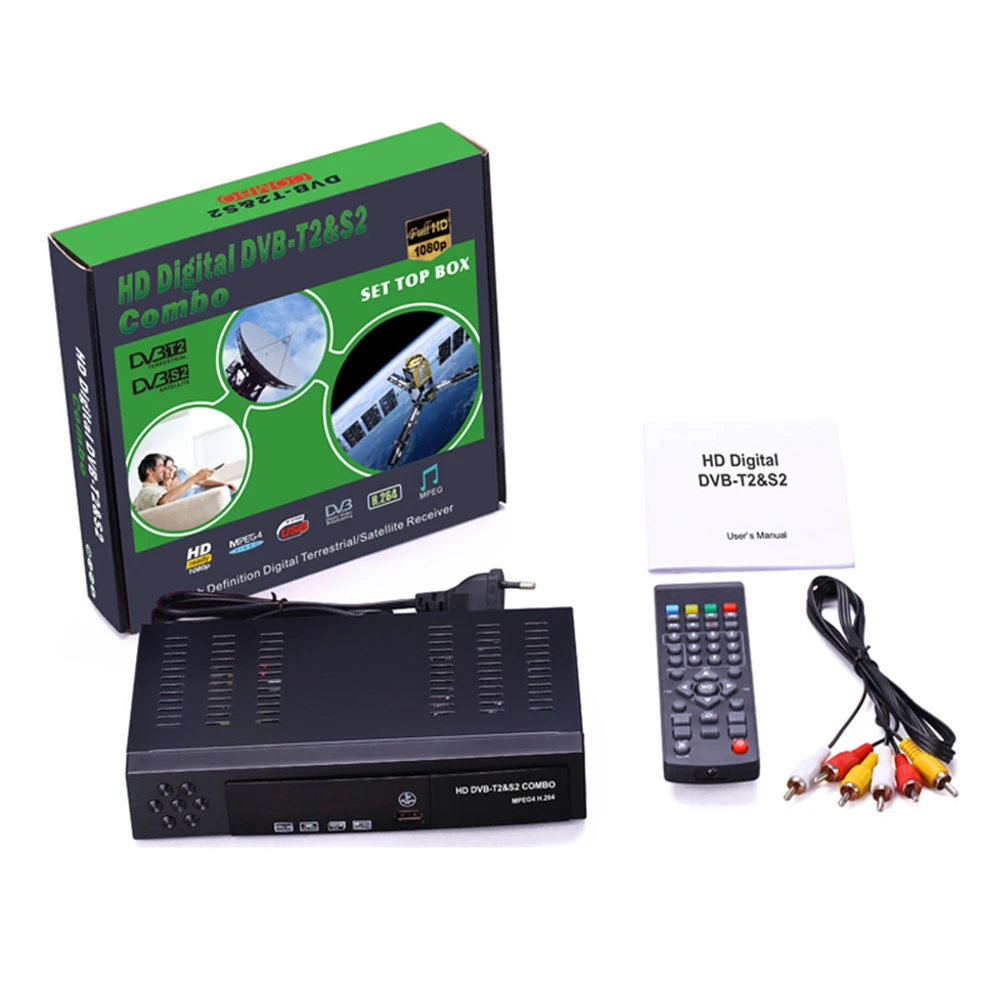 Цифровой HD DVB T2 dvb S2 комбо наземного спутниковый ресивер ТВ приемник H.264 MPEG 2/4 тюнер