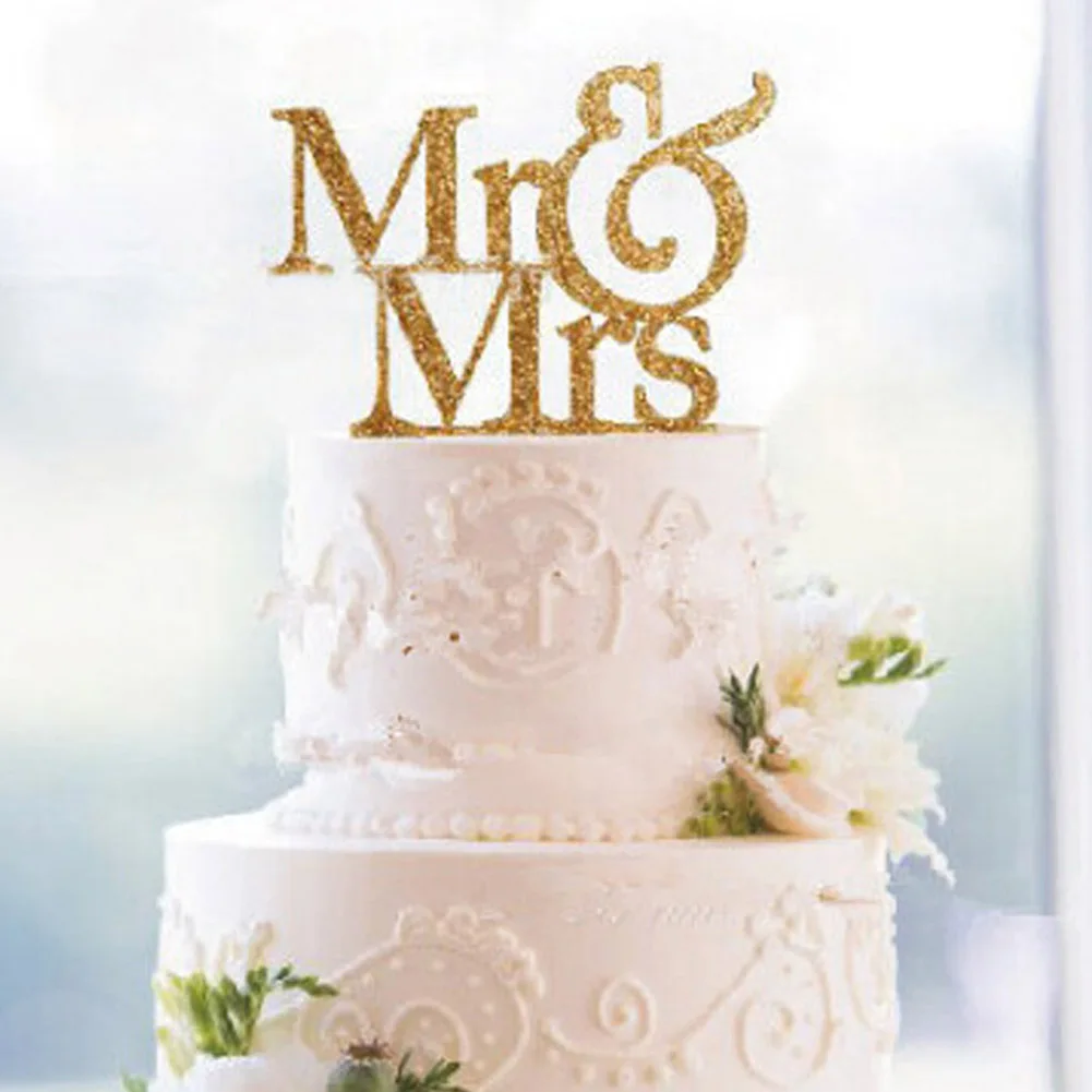Новинка свадебное украшение Mr Mrs топпер для торта акриловые романтичные