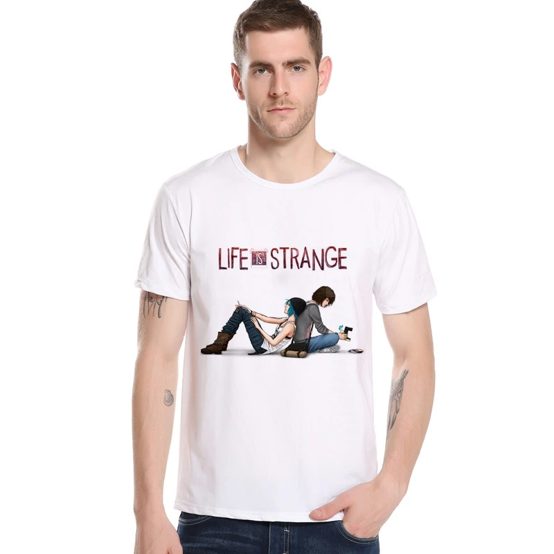 Мужская/Женская модная футболка Life Is Strange синяя хипстерская с бабочками топы