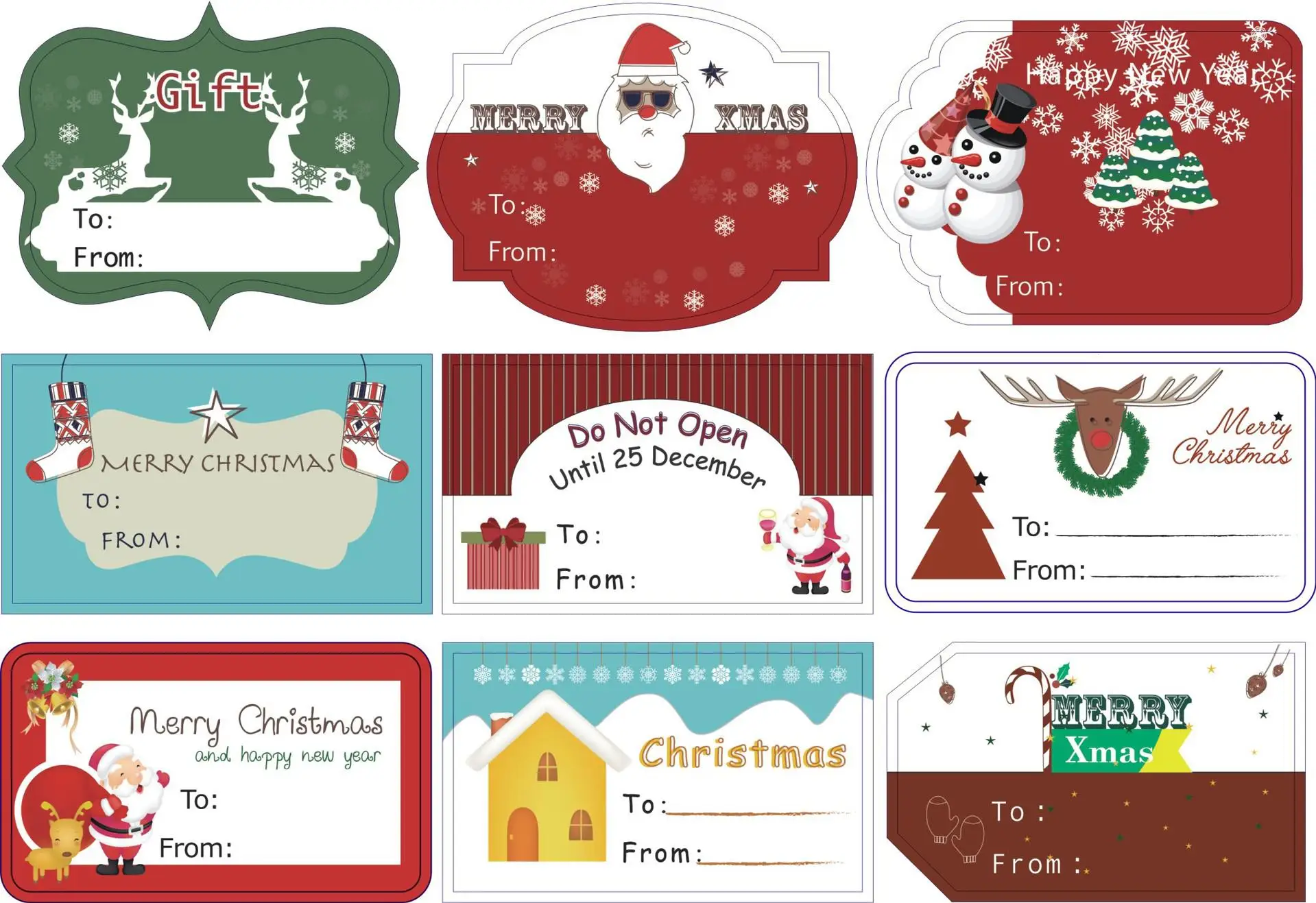 90 шт/10 листов, новинка, Merry Christmas, ручная упаковка для торта, уплотнительные этикетки из крафтовой бумаги, наклейки для выпечки, Подарочные наклейки «сделай сам» - Цвет: B 10sheets  90pcs