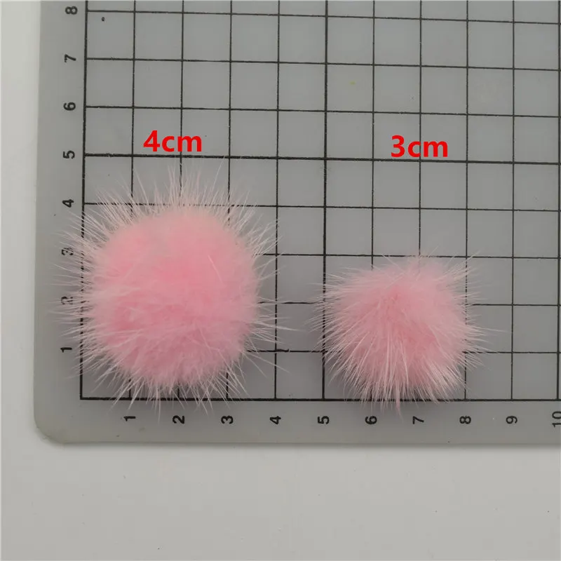 Помпоны из меха норки 20 шт. 40 мм розовый серый два цвета|mink ball|mink fur balldiy jewelry findings |