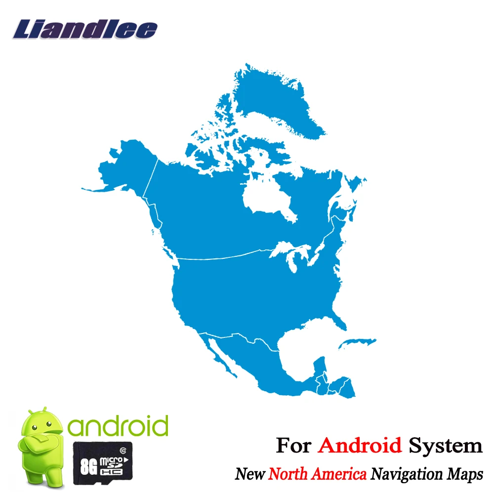 

Liandlee 8GB SD Card GPS Navigation Maps card Android for North America Canada United States Panama Costa Rica Mexico Jamaica