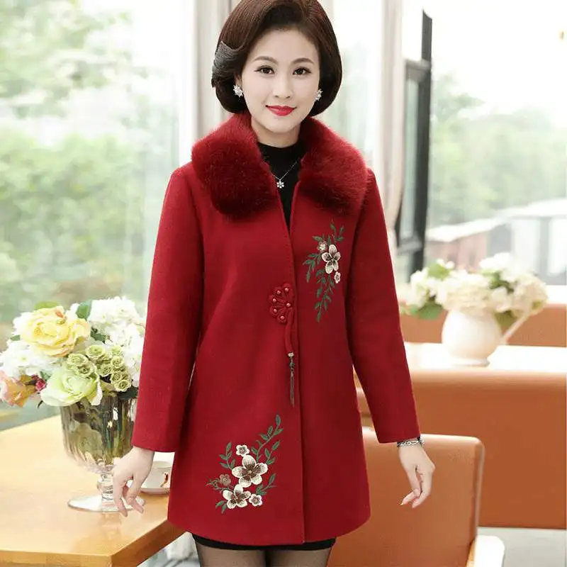 2020 зимнее пальто для пожилых женщин новое шерстяное больших размеров 5xL полных