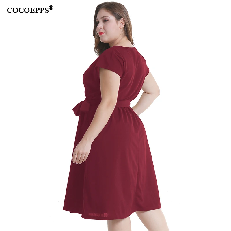 

2019 New Sexy V Neck Summer Dress Chic Short Sleeve Plus Size Dress For Woman Fashion Evening Party Dresses vestidos Large sizes