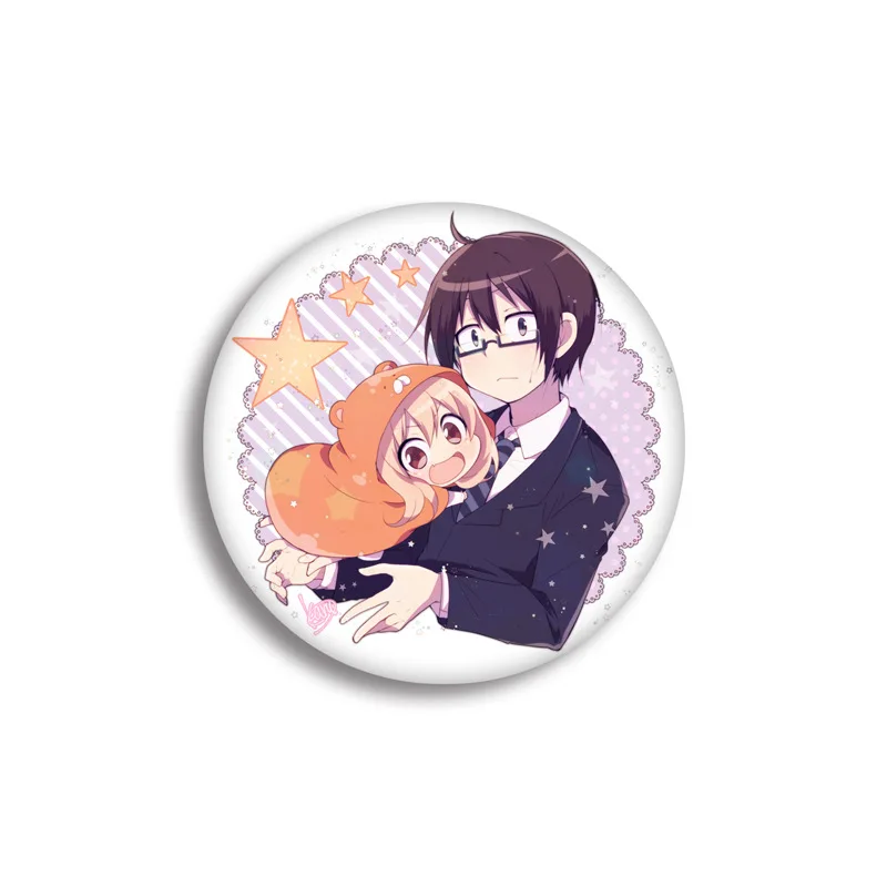 Аниме Himouto мультипликационный персонаж дома Умару броши значок Модный круглый металлический Himouto Umaru-chan Брошь булавка ювелирные изделия Выпускной подарок коллекции