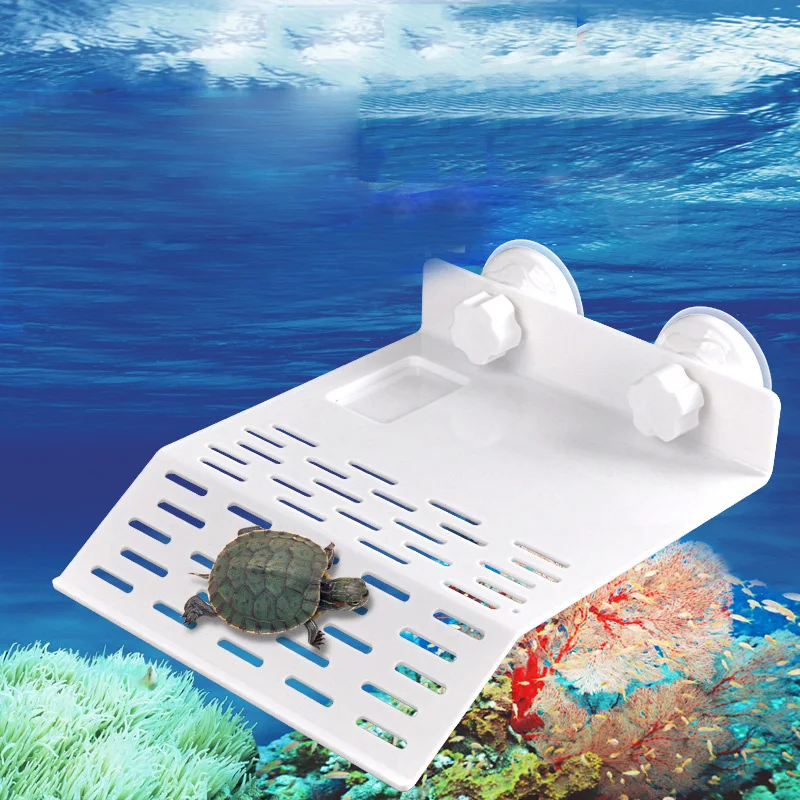 Остров декор полка белый плавающий пандус базая черепаха платформа аквариум док