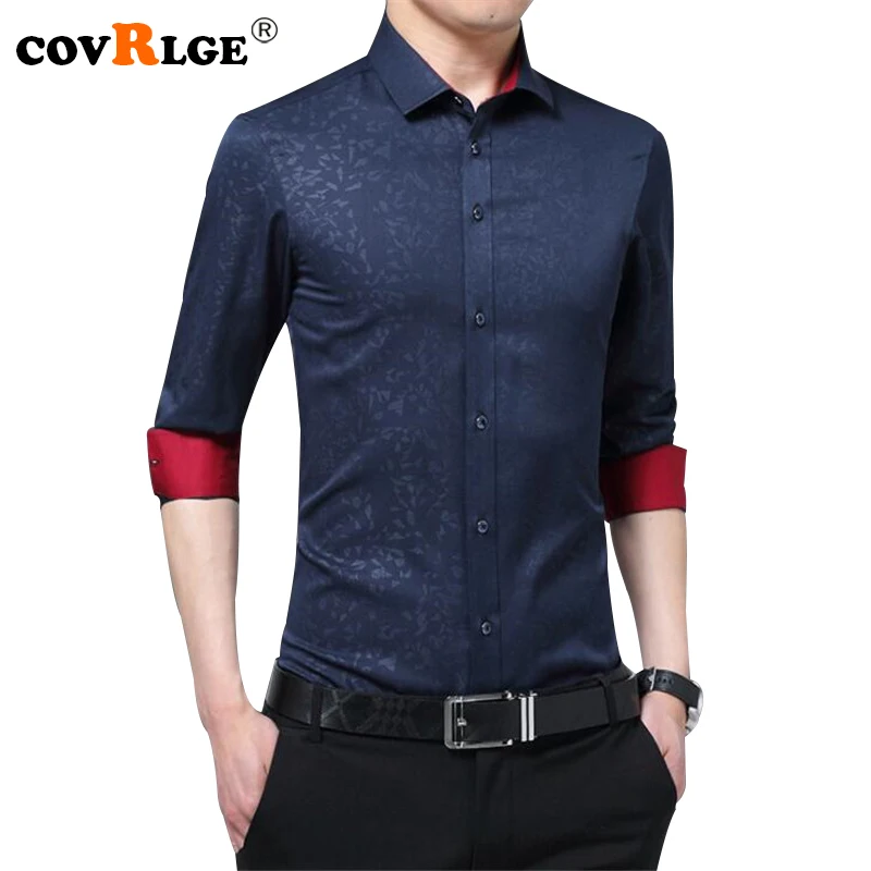 

Covrlge Men White Shirts 2018 New Fashion Male Long Sleeve Dress Shirt Mens Business Clothes Brand Social Camisa Slim Fit MCL174