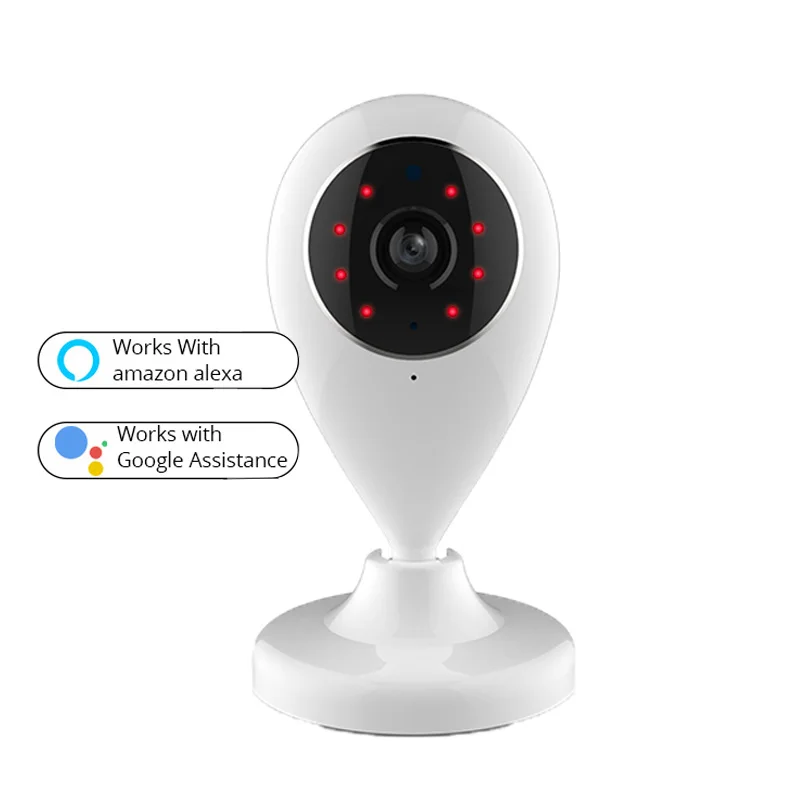 Беспроводная IP камера видеонаблюдения HD 720P Wi Fi совместима с Alexa Echo Show и Google