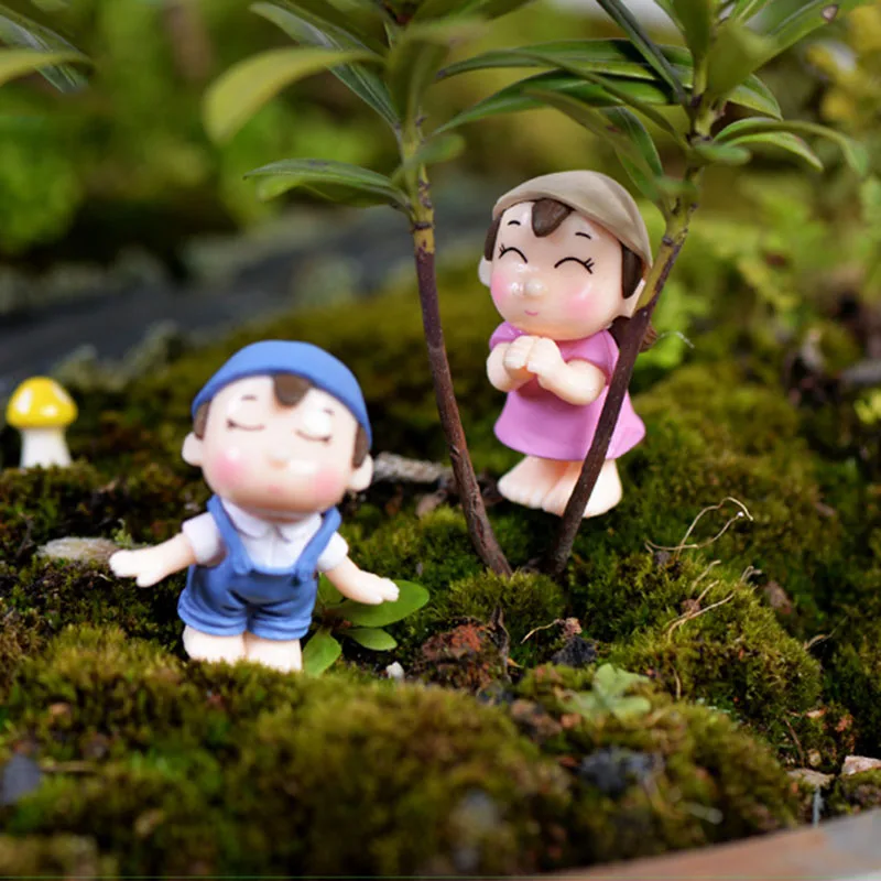 2 шт./компл. милые парные статуэтки для влюбленных феи садовые миниатюры