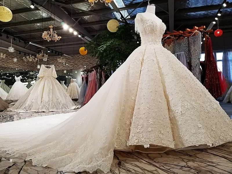 LS12470 свадебное платье 2018 Роскошное O образным вырезом для блузки с кружевами из