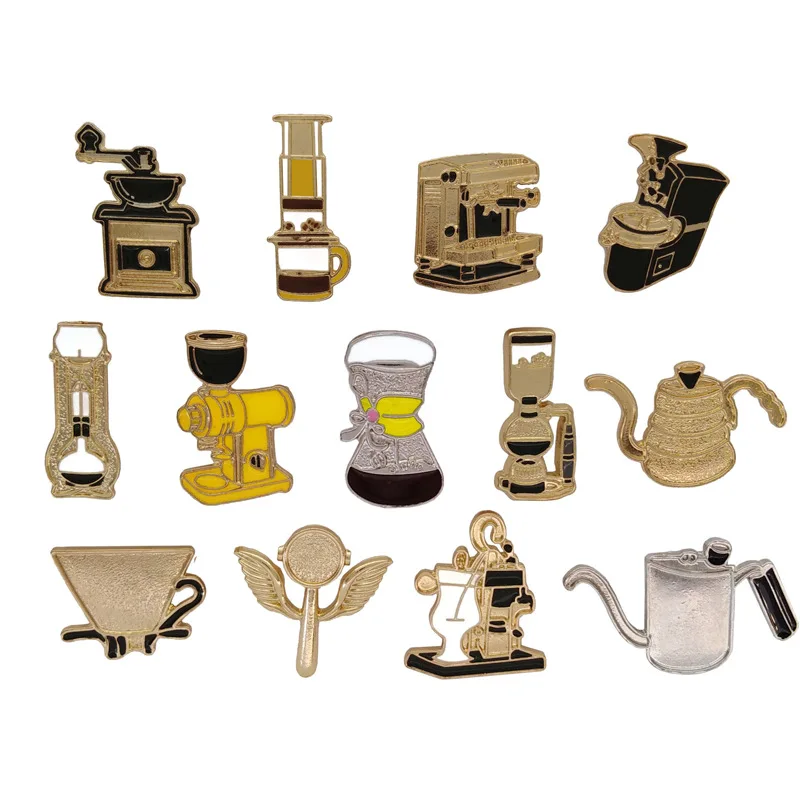Винтажные броши в стиле дворца с изображением ручной чашки мокки горшка кофейной