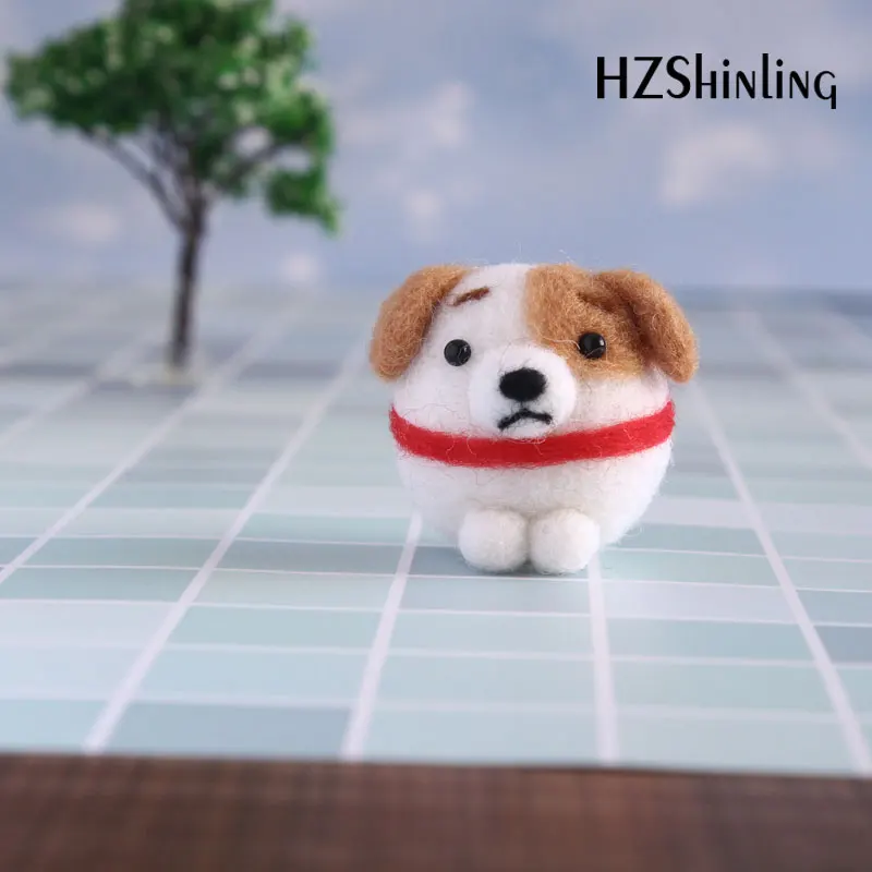 

Non-Finished DIY Wool Felting Package Handmade Cartoon Dog Toy Doll Wool Felt Poked Kitting For Women