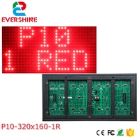 10mm p10 outdoor 14 scan single red color epistar chip led message display panel module 320x160mm 32x16pixels factory price