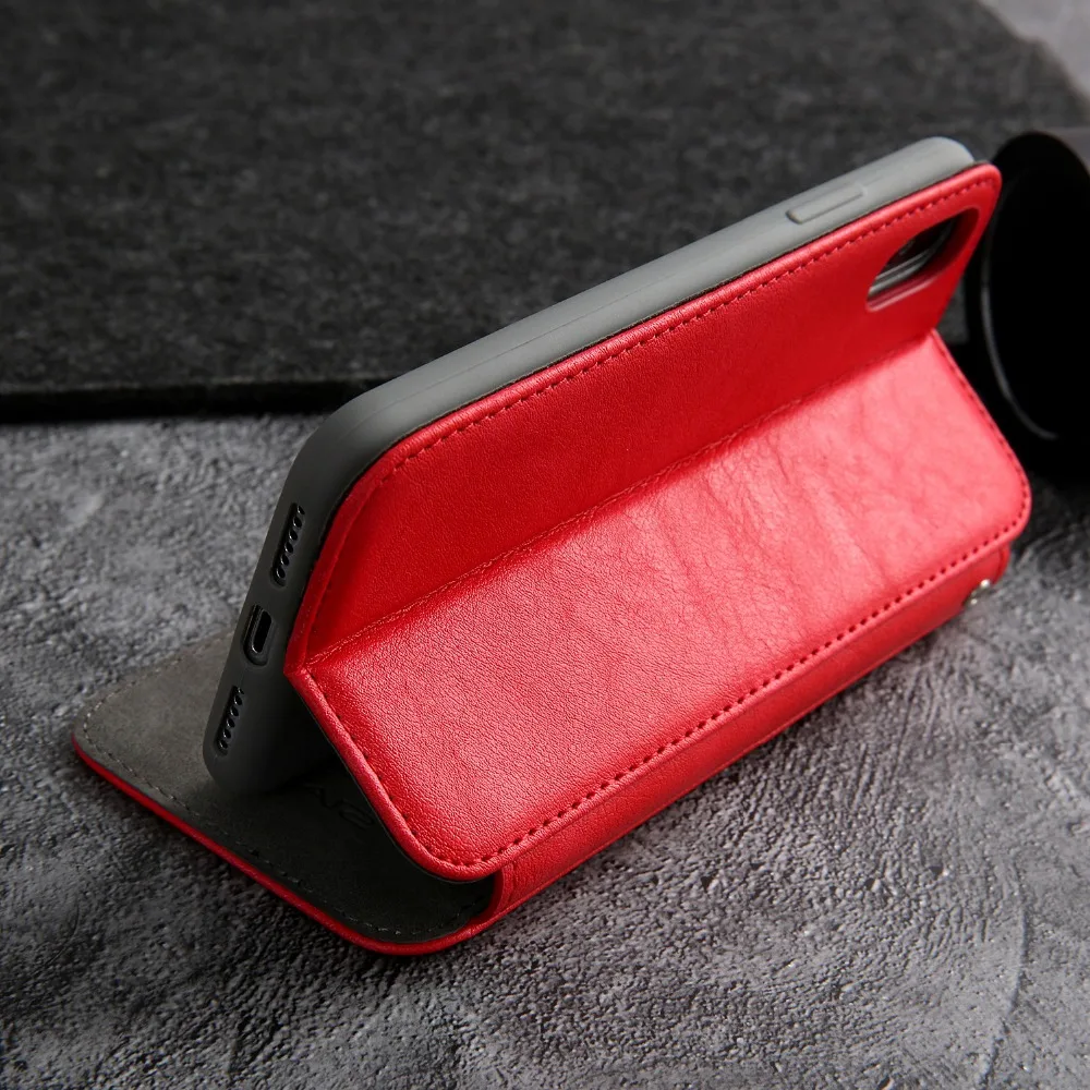 Для iPhone XR Folio флип-чехол подставка держатель для карт Складная подставка защитный чехол s Чехол для iPhone 11 Pro XR XS Max 7Plus Coque