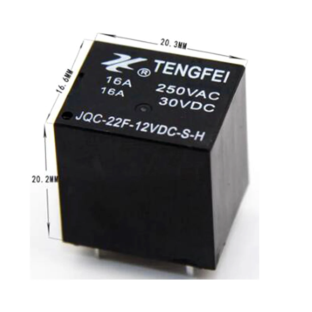 5 шт. 22F небольшой нормально разомкнутый реле постоянного тока 12V 4 Пина 16A JQC 12VDC S