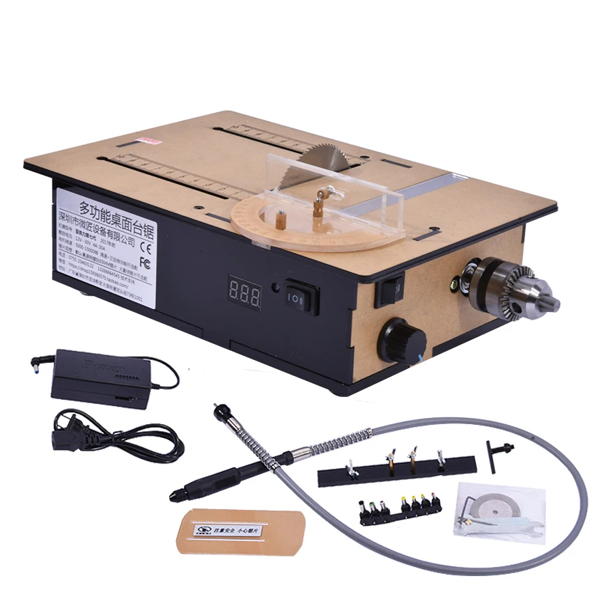 High-profile Micro-table Saw 795 Motor Cutting Machine Mini-table Saw With Speed Control Positive And Negative Voltage Display