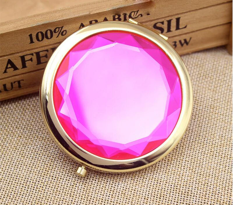 VANTAS золото карманное зеркало косметическое кристалл для макияжа маленькое