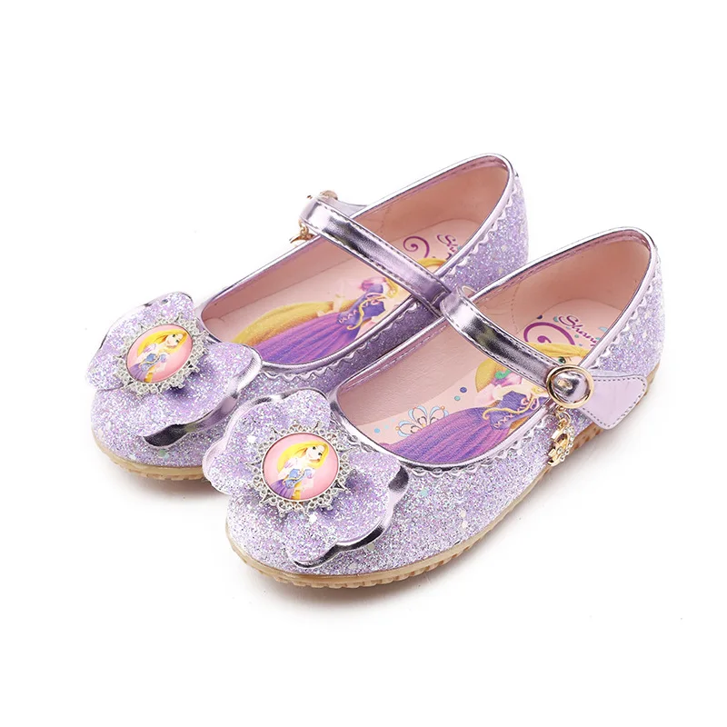 

Disney little girl single shoes sequin dance shoes boat shoes children soft bottom princess shoes EU size 25-36