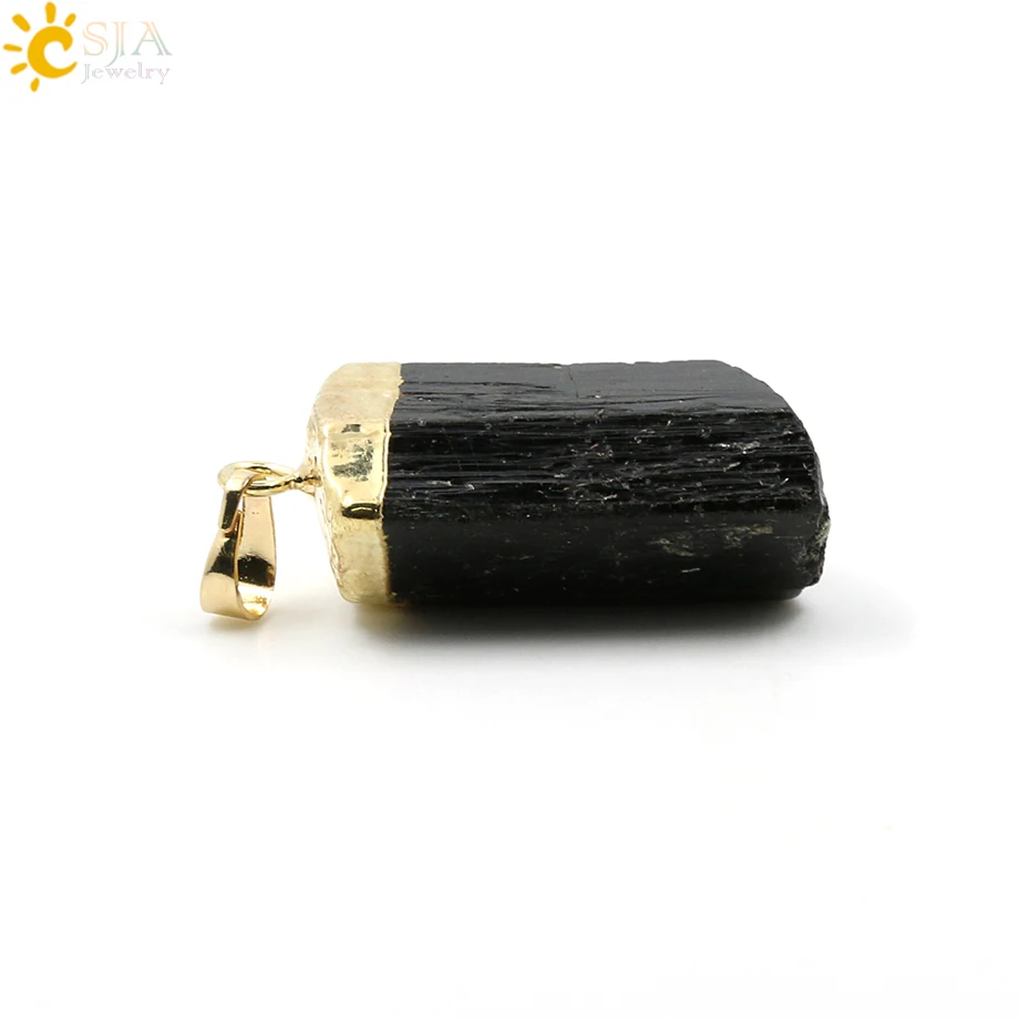 CSJA 1 шт. натуральный черный турмалин руда драгоценный камень лечебный бусины