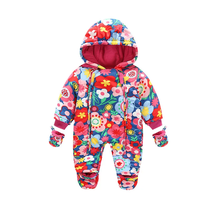 Зимняя одежда для новорожденных флисовая в виде животных комбинезон детская с