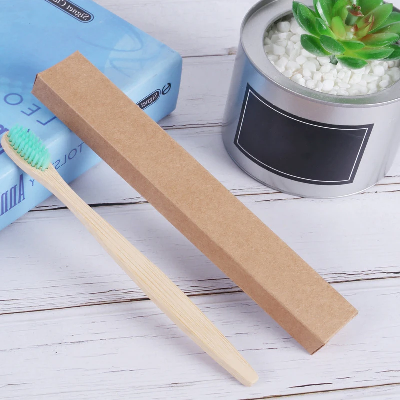 10 шт./компл. зубная щетка из бамбука для взрослых мягкая бамбуковая натурального