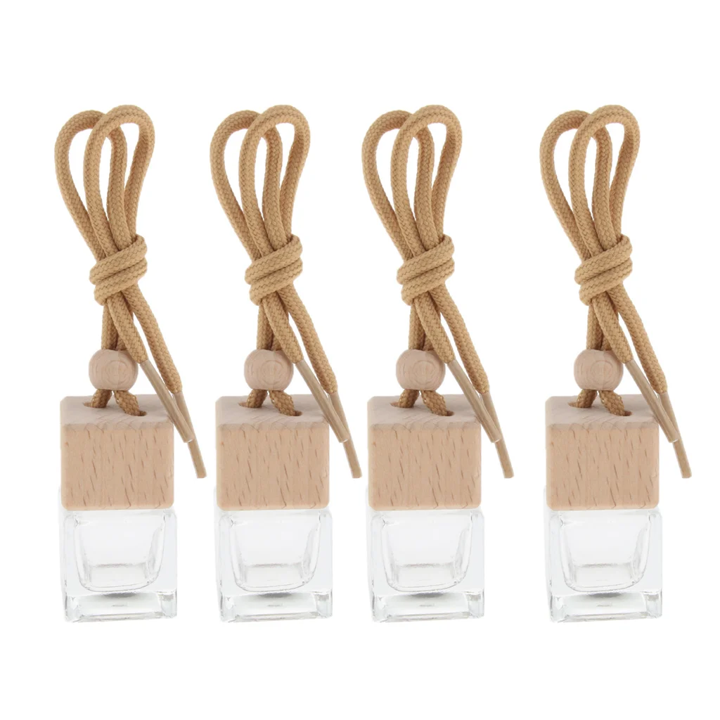 

Pack of 4 6ML Glass Car Hanging Perfume Bottles Air Freshener Fragrances Aromatherapy Pendant Decor Vials