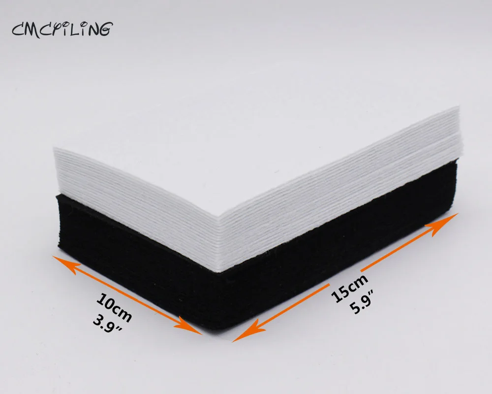White20pcsBlack20pcs CMCYILING, белый, черный цвет, твердый фетр, 1 мм, войлок, полиэстер, лист из ткани для самостоятельного шитья - Цвет: White20pcsBlack20pcs