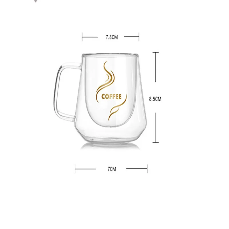 Кружка для кофе с двойными стенками 150 мл ручкой чашки напитков изоляция