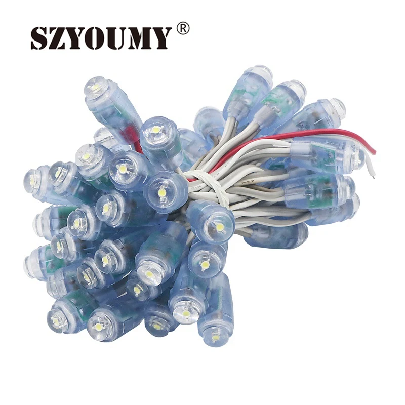 SZYOUMY 5V 12mm Led Pixel Module 50 Node/String Digital Single Color/RGB Waterproof IP65 Lights For Letters Sign 2000pcs | Лампы и