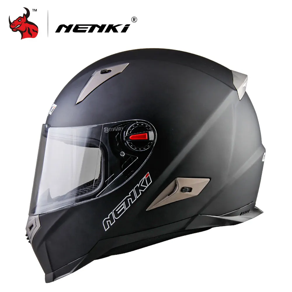Matte Black NENKI мотоциклетные шлемы с сертификацией ECE Moto шлем для мотокросса мотоциклетный шлем для мотокросса - Цвет: Matte Black