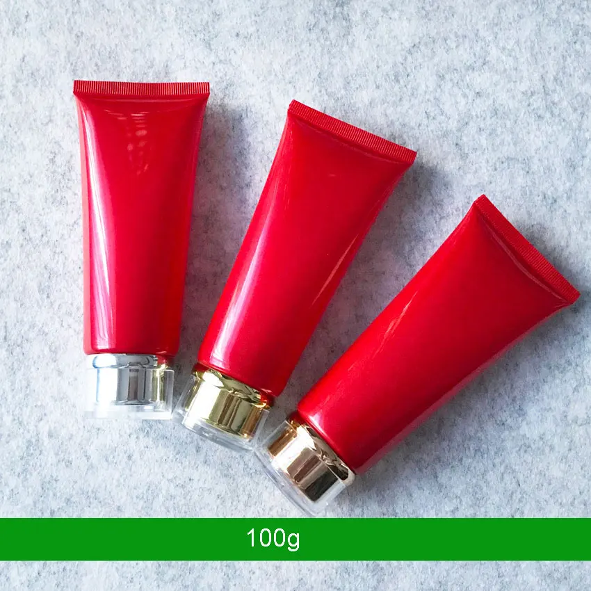 

300pcs 100g 100ml High Class Empty Red Eye Cream Storage Tube, Cosmetic Soft Hose Containers,Squeeze Skin Care Cream Soft Tube