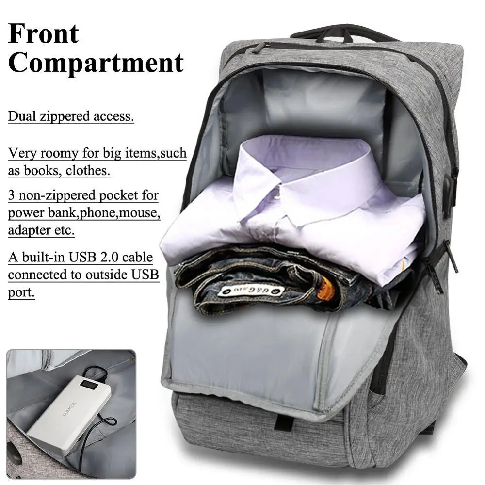DTBG Men Travel Backpack Large Capacity Teenager Male Backpcak Anti-thief Bag USB Charging 17.3&quot Laptop Waterproof Bags | Багаж и