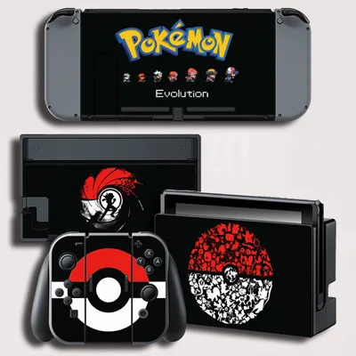 Pokemon 1Skins Виниловая экранная наклейка для Pokemon evotiom Skins наклейка s для nintendo Switch NS консоль+ контроллер+ наклейка-подставка - Цвет: Pokemon 1Skins