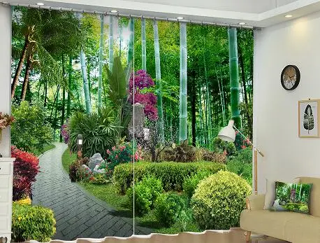 2 Роскошные затемненные 3D занавески на окна с вишневым цветочным принтом и деревом для гостиной, кровати, комнаты, занавески, для офиса, отеля, настенные гобелены, Cortinas - Цвет: 2