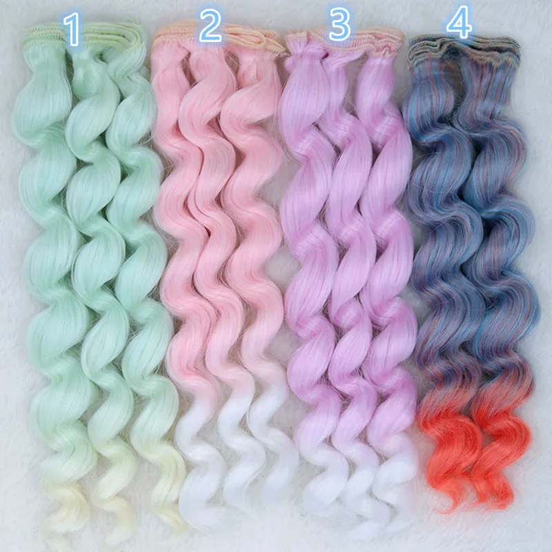 Толстые 25 см * 100 Парики градиентный цвет куклы парики для 1/3 1/4 1/6 BJD diy волос