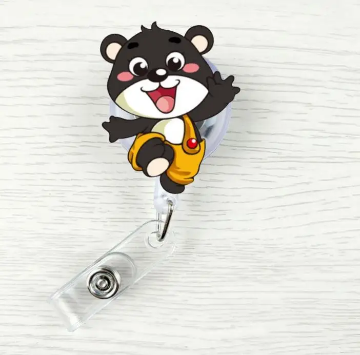 1 шт. Kawaii животное Близнецы мультфильм выдвижной значок катушка Студенческая медсестры Exihibiton ID Имя карты держатель значка канцелярские принадлежности