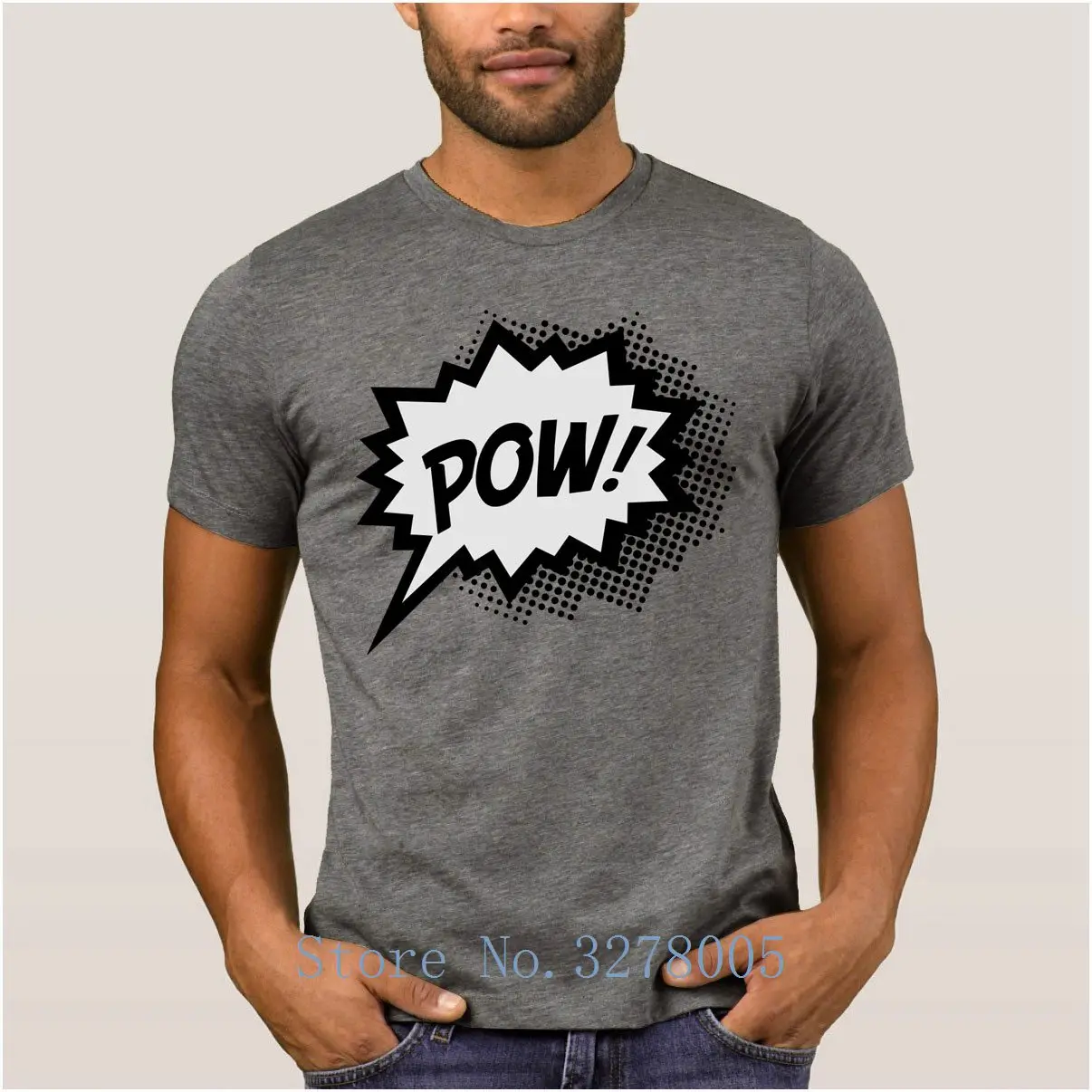 Подарочная сумасшедшая комиксная футболка Pow с героями мультфильмов забавная